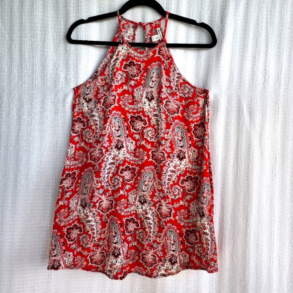 NWOT  RED PAISLEY SWING HALTER TOP AMERICAN EAGLE OUTFITTERS - SIZE XXS
